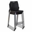 Scranton & Co Tall Black Stacking Chair with Plastic Seat and Back 4-Pack