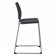 Scranton & Co Tall Black Stacking Chair with Plastic Seat and Back 4-Pack