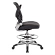 Scranton & Co Mesh Back Drafting Chair with Faux Leather Seat and Flip Arms