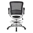 Scranton & Co Mesh Back Drafting Chair with Faux Leather Seat and Flip Arms