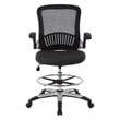 Scranton & Co Mesh Back Drafting Chair with Faux Leather Seat and Flip Arms