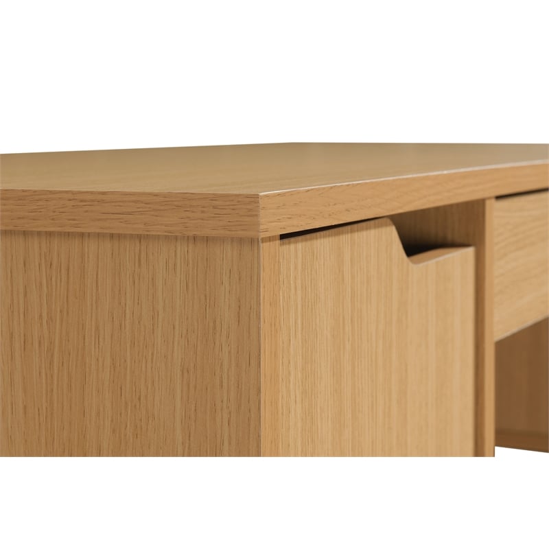 Scranton & Co Executive Desk with Power Port in Natural Scandinavian Finish