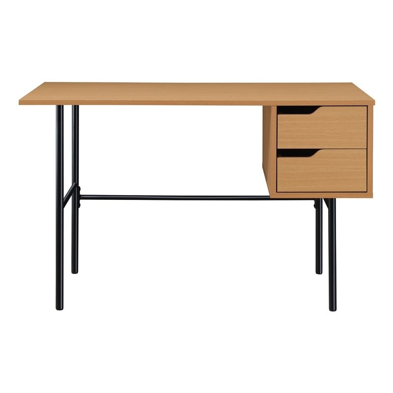 Scranton & Co Writing Desk in Natural Scandinavian Finish with Steel Frame