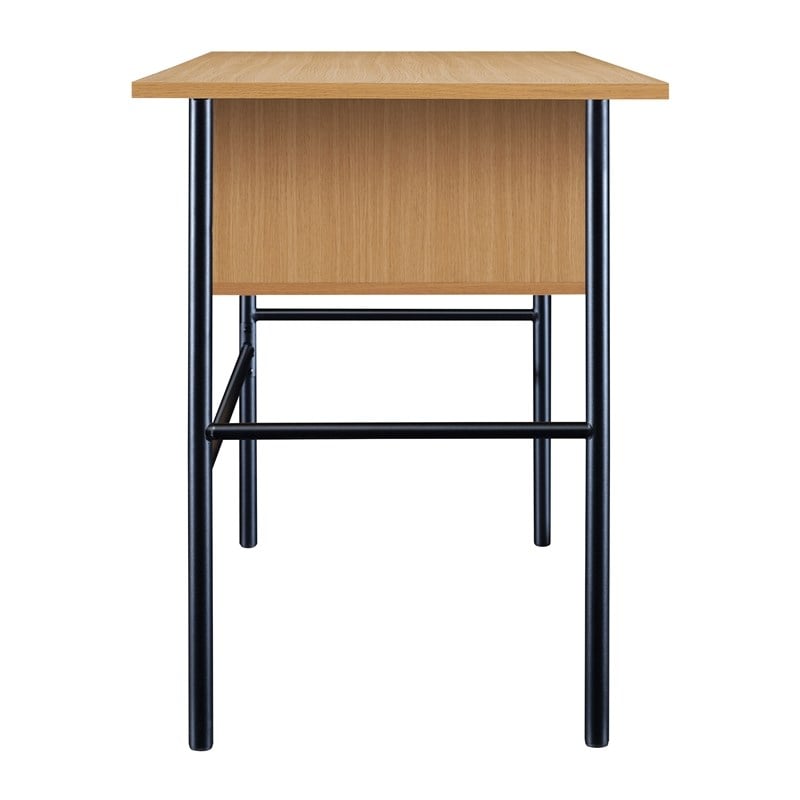 Scranton & Co Writing Desk in Natural Scandinavian Finish with Steel Frame