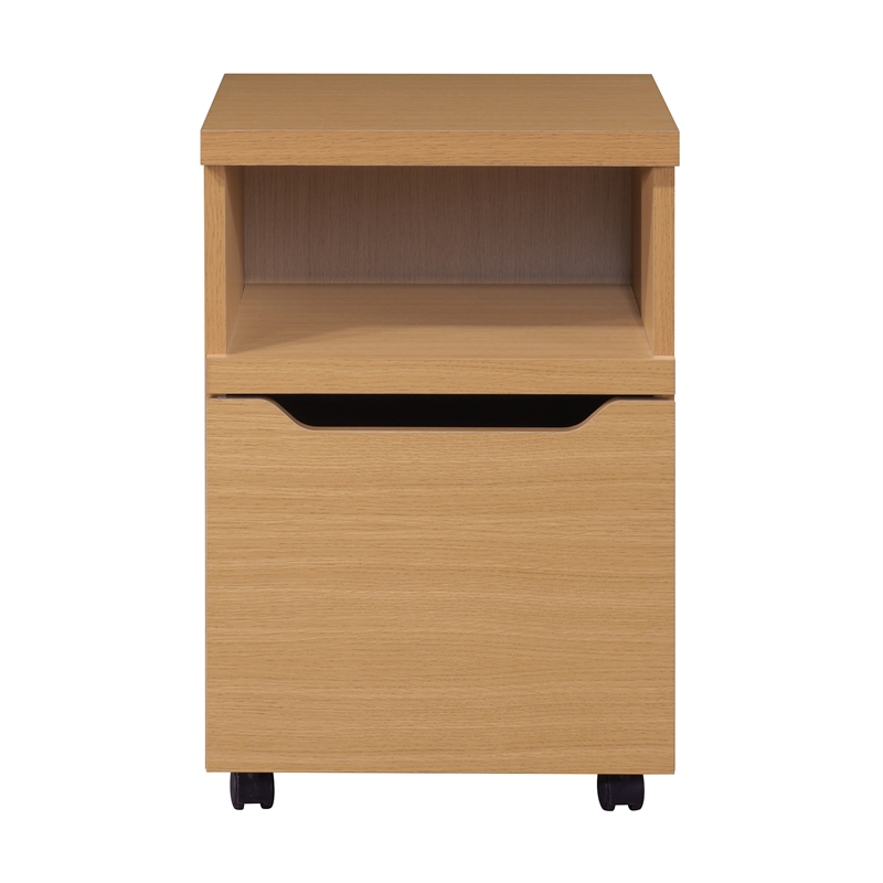 Scranton & Co Rolling File Cabinet in Natural Finish with Dual Casters