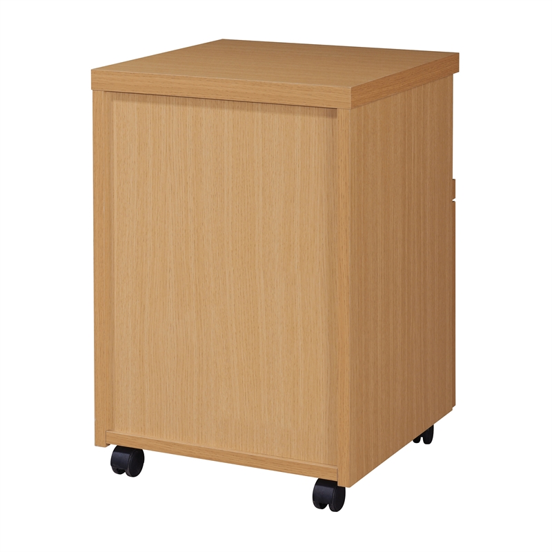 Scranton & Co Rolling File Cabinet in Natural Finish with Dual Casters