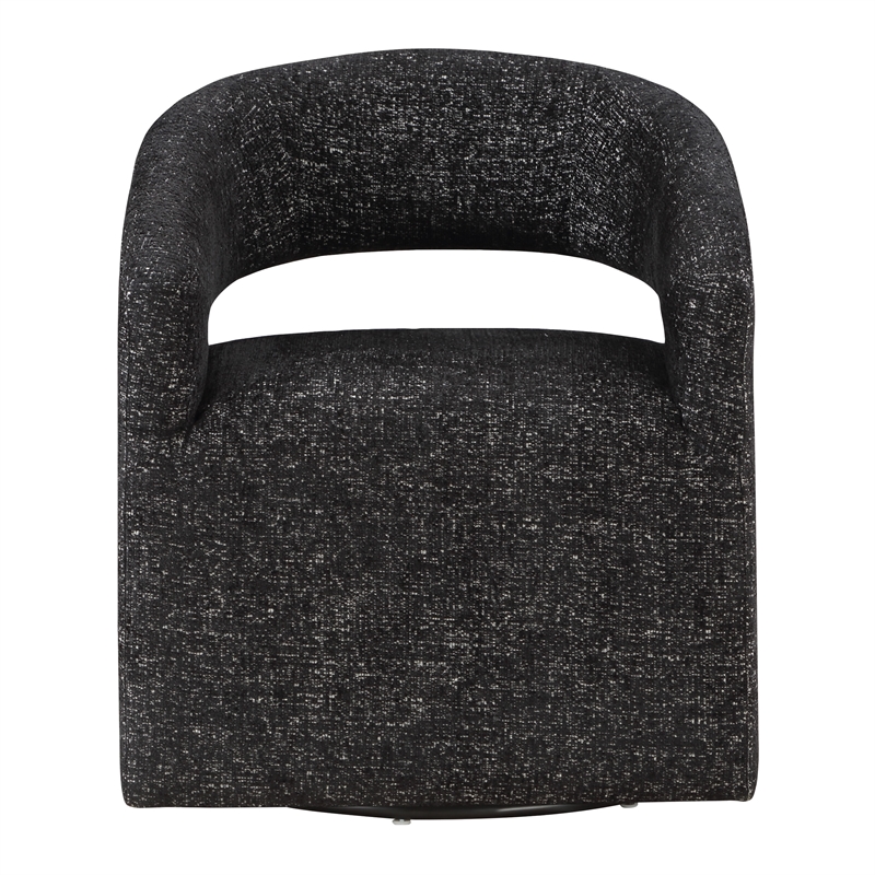 Scranton & Co 360-Degree Swivel Barrel Accent Chair in Midnight Black