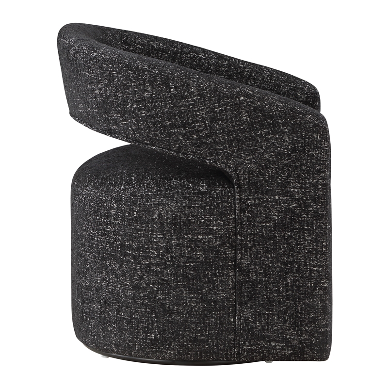 Scranton & Co 360-Degree Swivel Barrel Accent Chair in Midnight Black