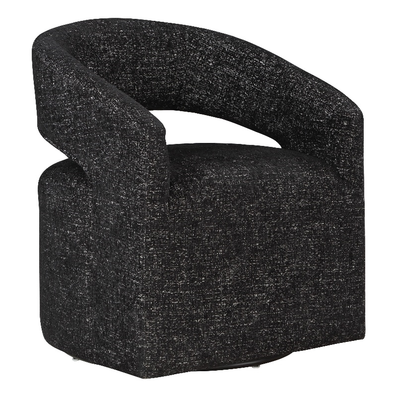 Scranton & Co 360-Degree Swivel Barrel Accent Chair in Midnight Black