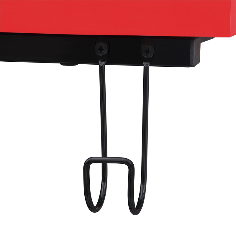 Scranton & Co L-Shape Gaming Desk in Black with RGB LEDs and Wireless Charger