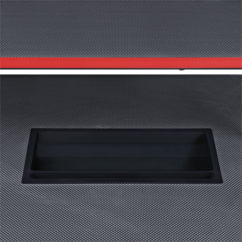 Scranton & Co L-Shape Gaming Desk in Black with RGB LEDs and Wireless Charger