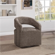 Scranton & Co 360-Degree Swivel Barrel Accent Chair in Brown Fabric