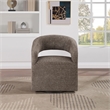 Scranton & Co 360-Degree Swivel Barrel Accent Chair in Brown Fabric