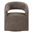 Scranton & Co 360-Degree Swivel Barrel Accent Chair in Brown Fabric