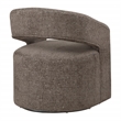 Scranton & Co 360-Degree Swivel Barrel Accent Chair in Brown Fabric
