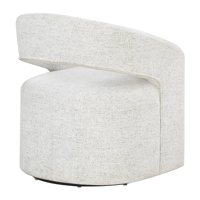 Scranton & Co 360-Degree Swivel Barrel Accent Chair in White Speckle