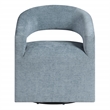 Scranton & Co 360-Degree Swivel Barrel Accent Chair in Sky Blue Fabric