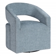 Scranton & Co 360-Degree Swivel Barrel Accent Chair in Sky Blue Fabric