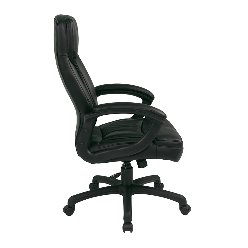 Scranton & Co Black Bonded Leather Executive High Back Office Chair