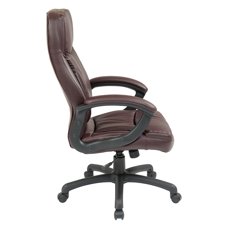 Scranton & Co Burgundy Red Bonded Leather Executive High Back Office Chair