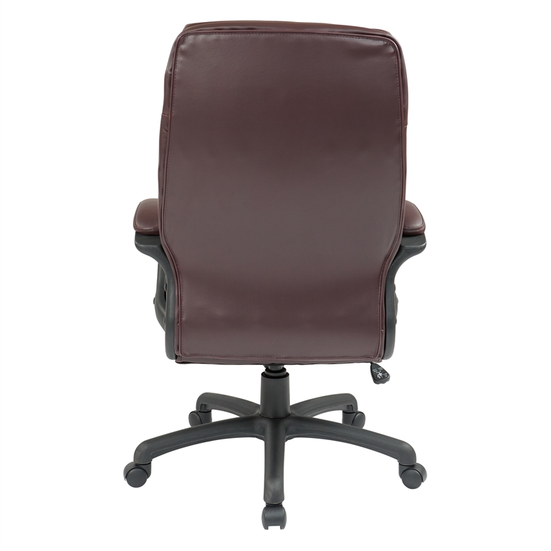 Scranton & Co Burgundy Red Bonded Leather Executive High Back Office Chair