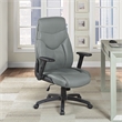 Scranton & Co Charcoal Gray Bonded Leather Executive Chair with Flip Arms