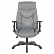 Scranton & Co Charcoal Gray Bonded Leather Executive Chair with Flip Arms