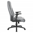 Scranton & Co Charcoal Gray Bonded Leather Executive Chair with Flip Arms