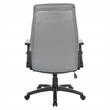 Scranton & Co Charcoal Gray Bonded Leather Executive Chair with Flip Arms