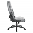 Scranton & Co Charcoal Gray Bonded Leather Executive Chair with Flip Arms