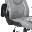 Scranton & Co Charcoal Gray Bonded Leather Executive Chair with Flip Arms