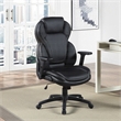 Scranton & Co Black Bonded Leather Executive High Back Chair with Flip Arms
