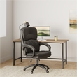 Scranton & Co Black Bonded Leather High Back Executive Chair Padded C-Arms