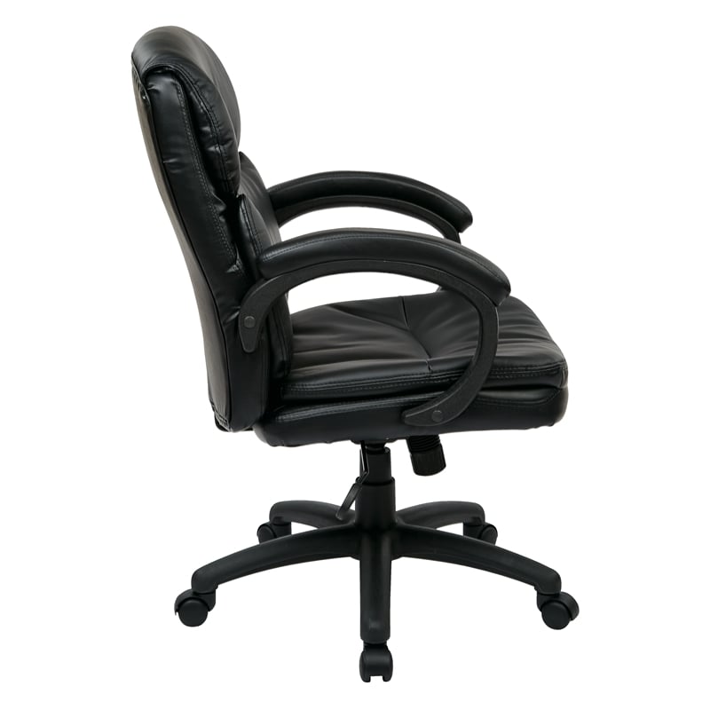 Scranton & Co Black Eco Leather Mid Back Executive Office Chair