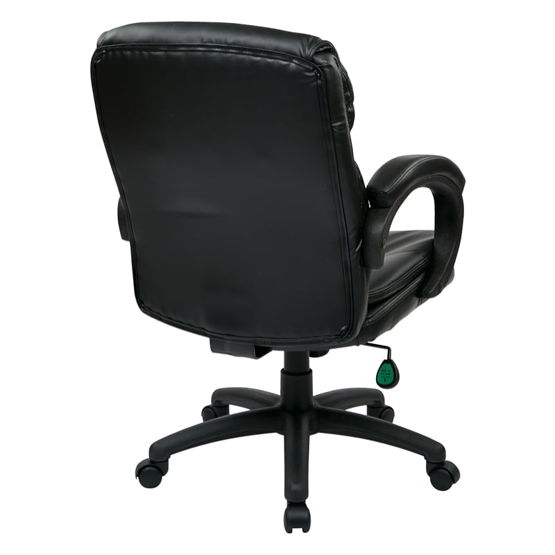 Scranton & Co Black Eco Leather Mid Back Executive Office Chair