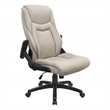 Scranton & Co High Back Executive Office Chair in Taupe Gray Bonded Leather