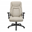 Scranton & Co High Back Executive Office Chair in Taupe Gray Bonded Leather
