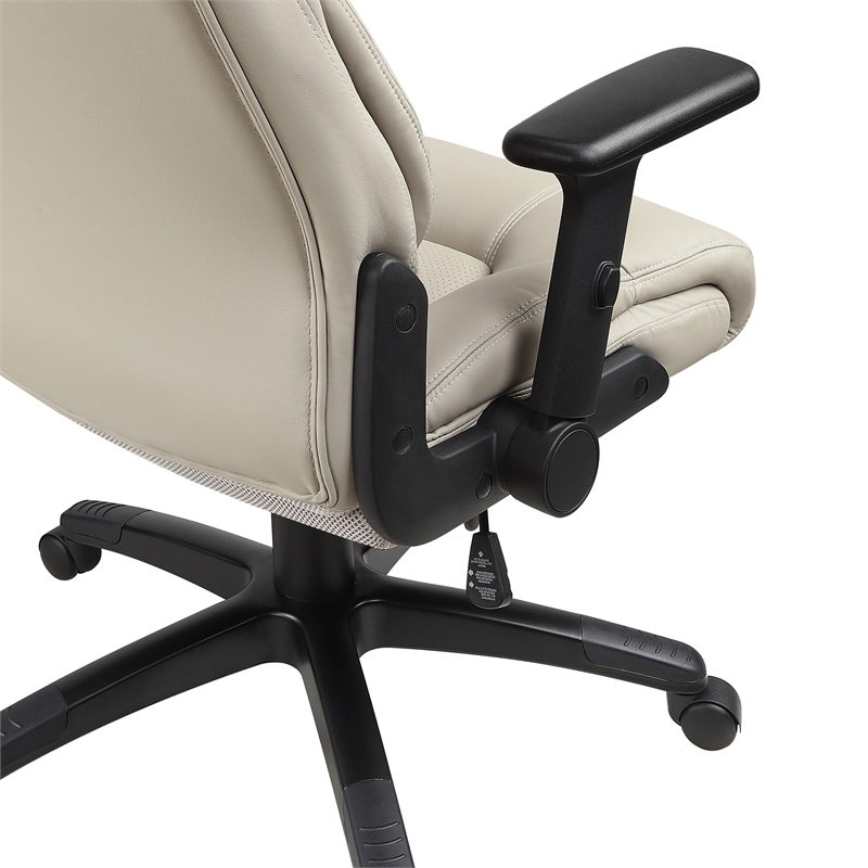 Scranton & Co High Back Executive Office Chair in Taupe Gray Bonded Leather