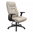 Scranton & Co High Back Executive Office Chair in Taupe Gray Bonded Leather