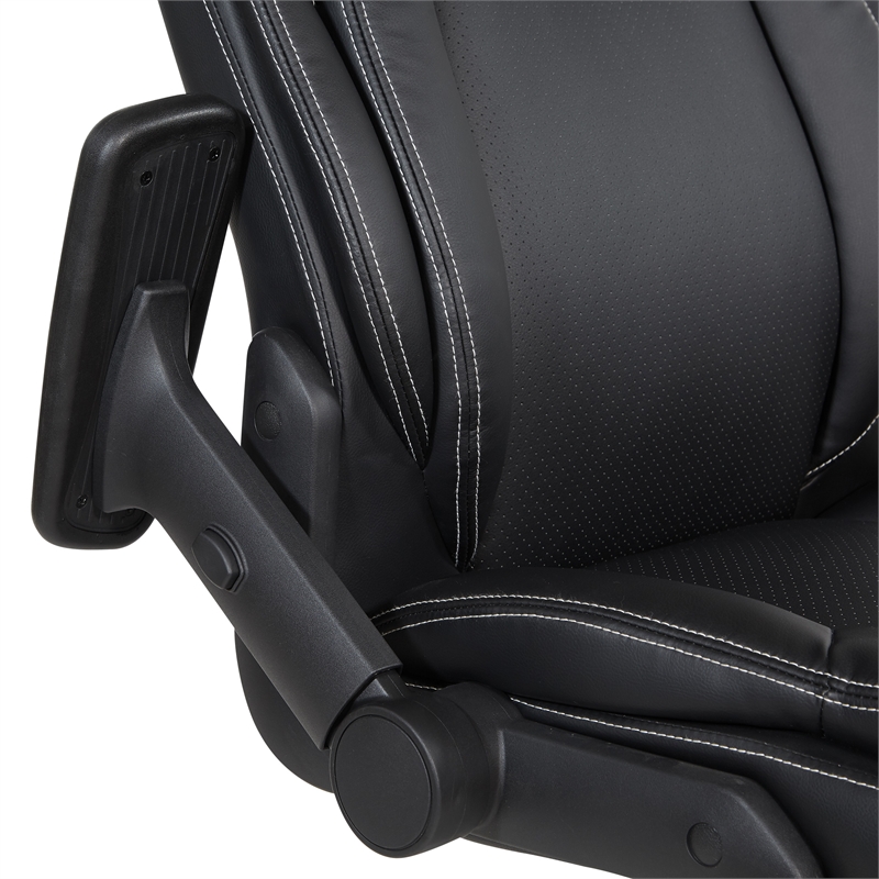 Scranton & Co High Back Executive Office Chair in Black Bonded Leather