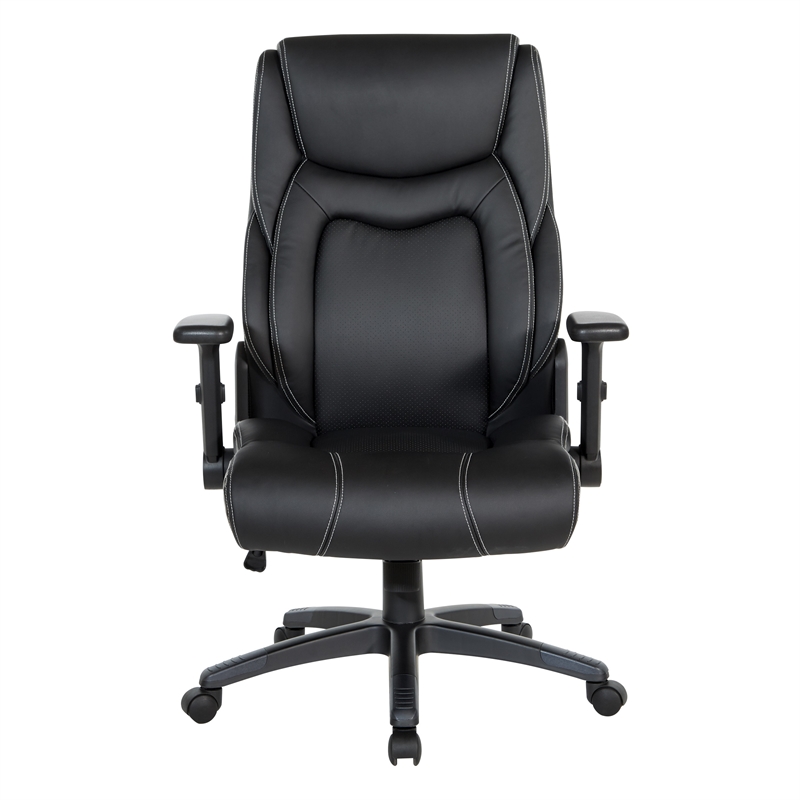 Scranton & Co High Back Executive Office Chair in Black Bonded Leather