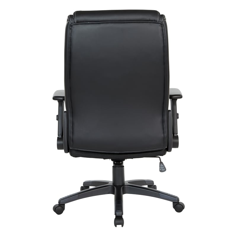 Scranton & Co High Back Executive Office Chair in Black Bonded Leather