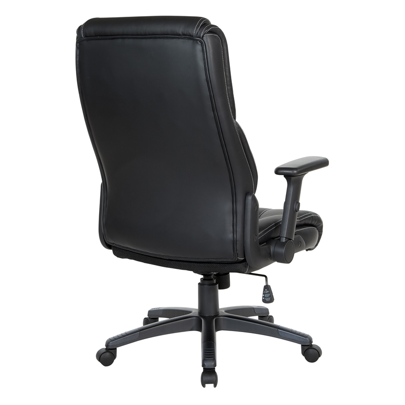 Scranton & Co High Back Executive Office Chair in Black Bonded Leather