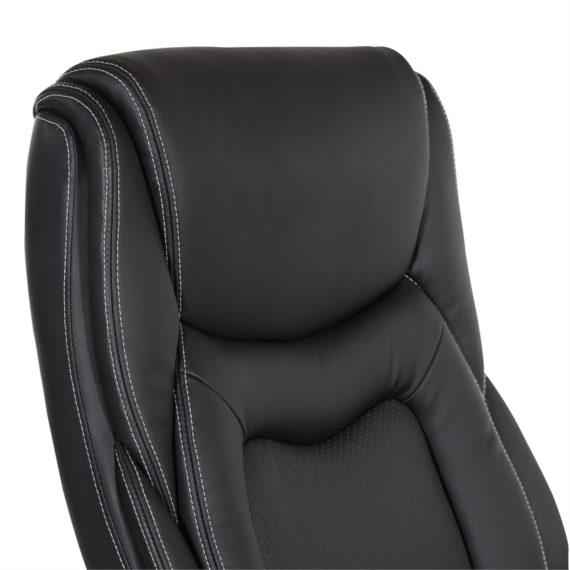 Scranton & Co High Back Executive Office Chair in Black Bonded Leather