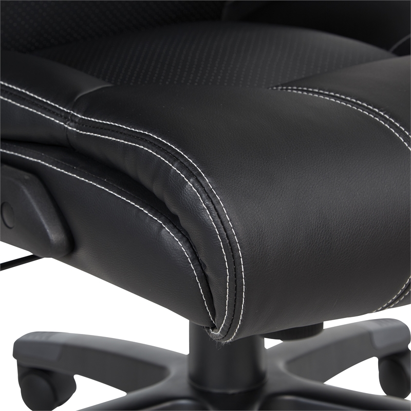 Scranton & Co High Back Executive Office Chair in Black Bonded Leather