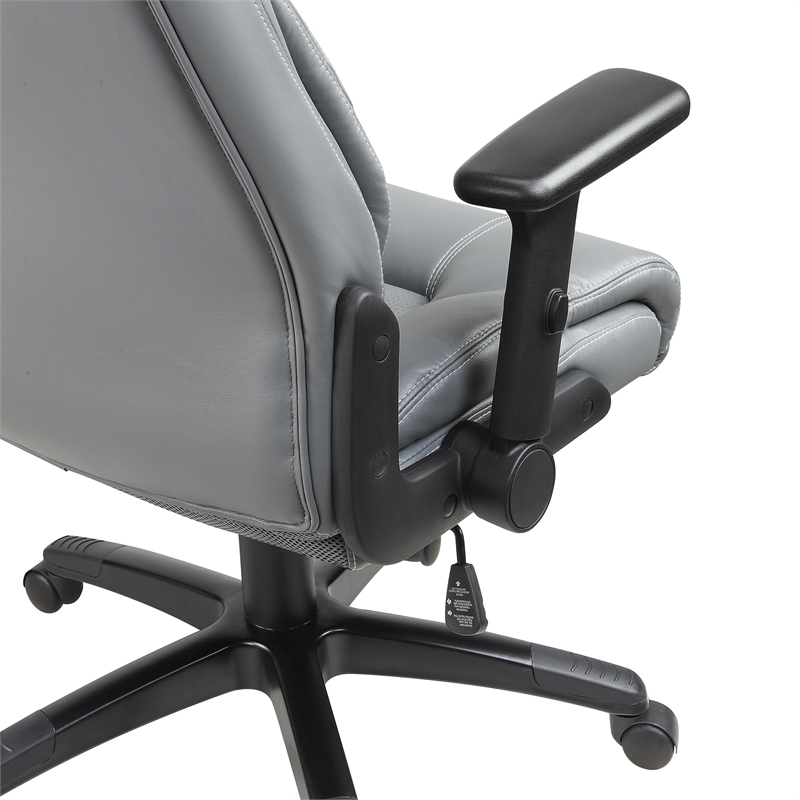 Scranton & Co High Back Executive Office Chair in Charcoal Gray Bonded Leather