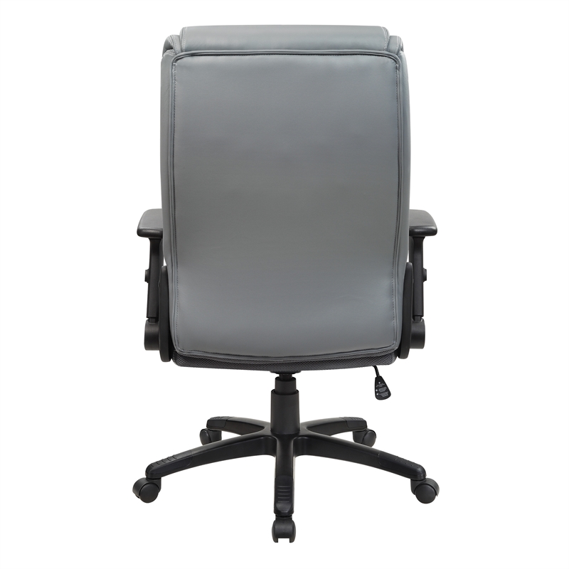 Scranton & Co High Back Executive Office Chair in Charcoal Gray Bonded Leather