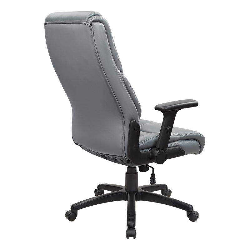 Scranton & Co High Back Executive Office Chair in Charcoal Gray Bonded Leather