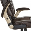 Scranton & Co Executive Office Chair in Espresso Leather with Cocoa Flip Arms