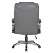 Scranton & Co Executive Office Chair in Charcoal Gray Leather Titanium Arms